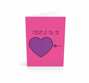 I Will Always Love You | Whitney-inspired Heart Chart | Greetings Card