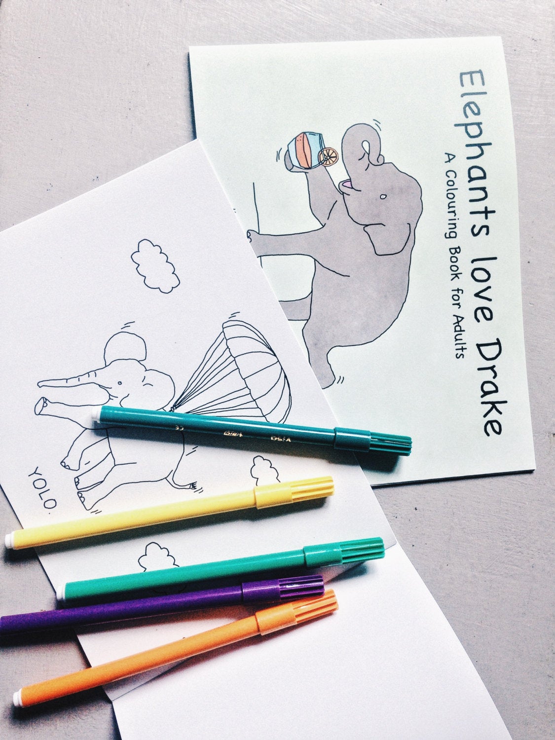 Drake Riding Elephants Elephants Love Drake Colouring Book for Adults – Kazvare Made It