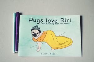 Pugs love Riri Colouring Book for Adults