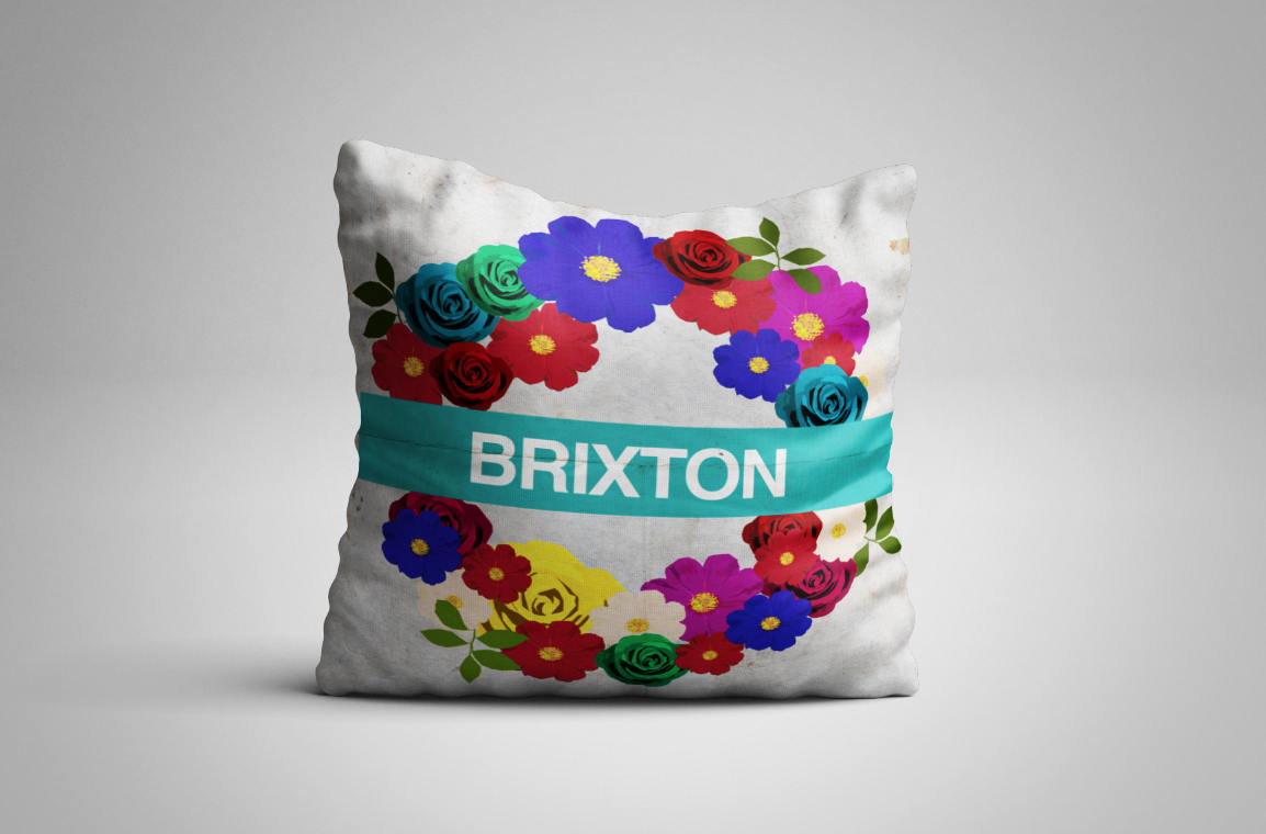 Floral London Underground | Cushion
