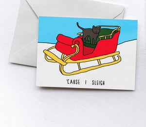 I Sleigh Christmas Card (Cats Love Bey)